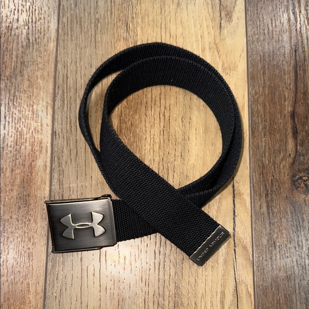 Under Armour Black Belt with Silver Buckle